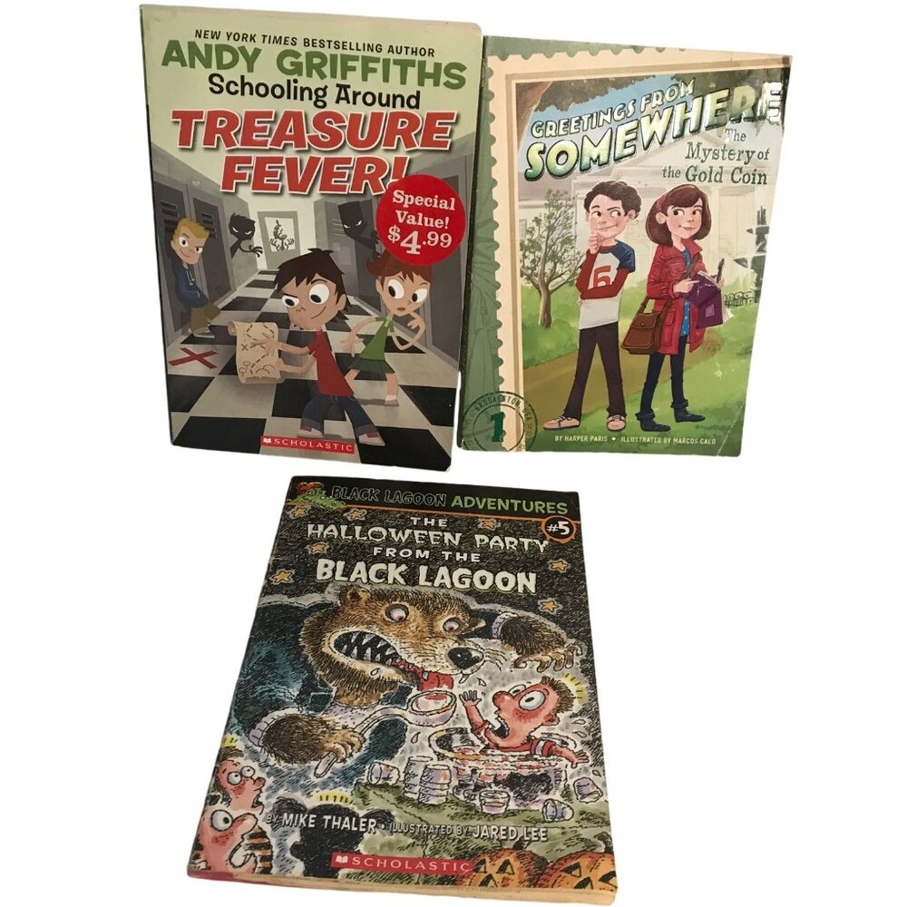 Scholastic Paperback Children Books Black Moon Andy Griffiths Somewhere Set of 3